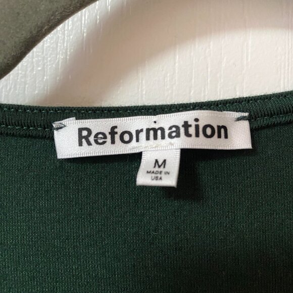 REFORMATION Dark Green Lucca Long Sleeve Knit Top Size M - Picture 8 of 8